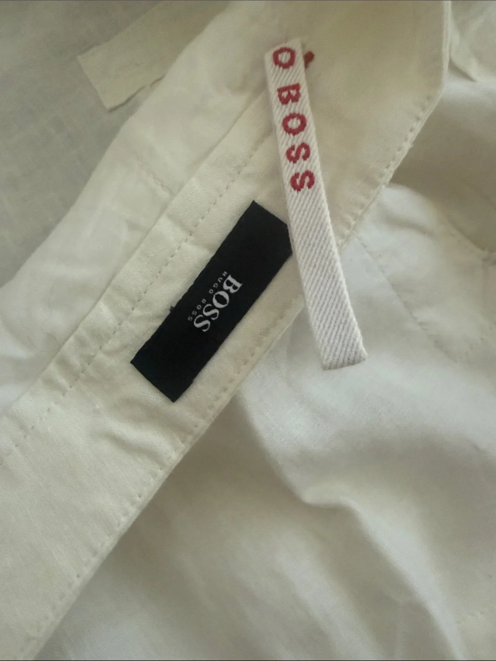 Hugo Boss White Linen Cargo Shorts with Drawstring